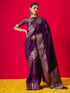 The Royal Purple Muga Silk Saree with Blouse Fabric